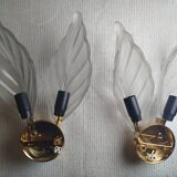 Pair of wall sconces with Italian leaf design in Barovier Murano style.