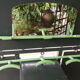 Coat rack green metal and its former mirror
