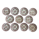 11 dessert plates Sarreguemines late 19th century.