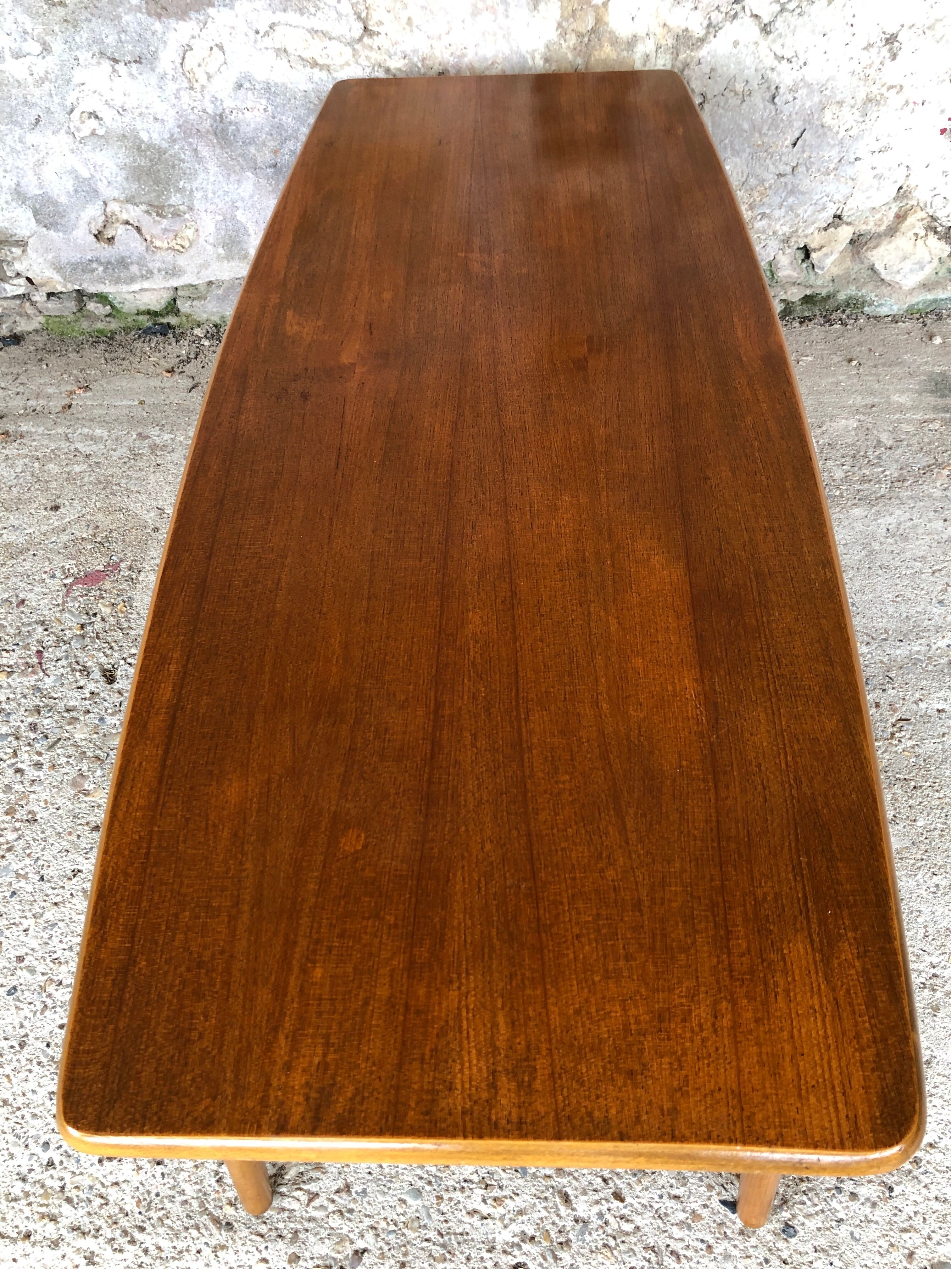 Scandinavian teak coffee table in the 70s