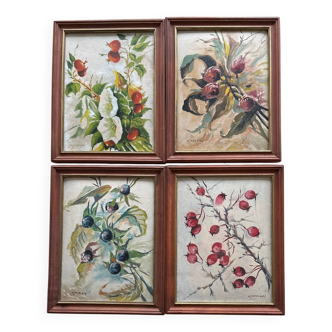 Set of 4 paintings