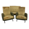 Sofa and pair of Guy Besnard armchairs by Claude Delor