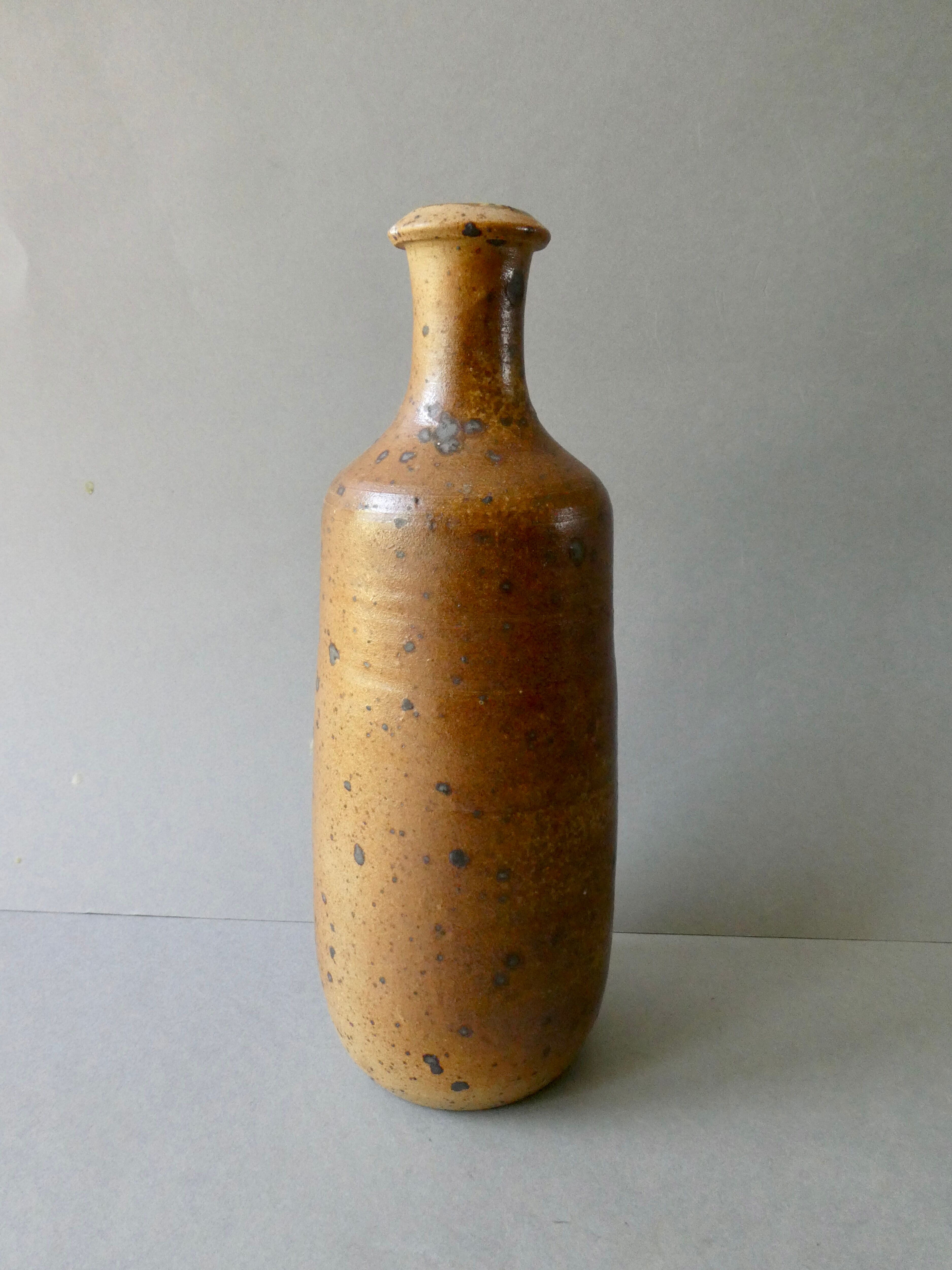Pyrite stoneware bottle vase by Charles Gaudry