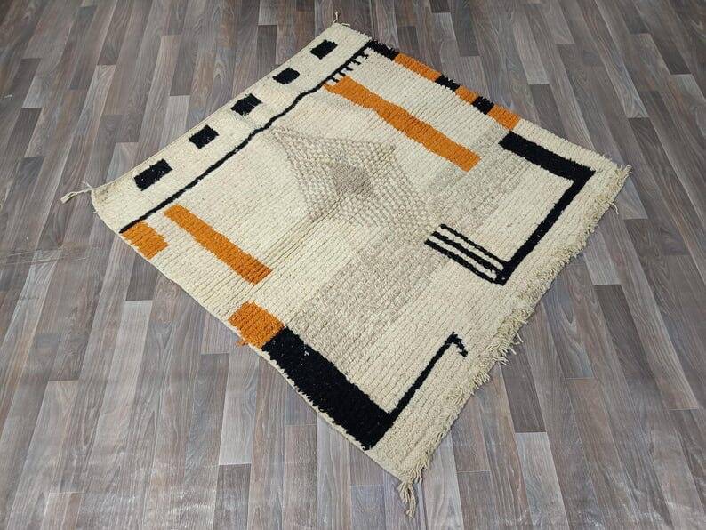 Handmade Moroccan wool rug, size 140 x 260 cm