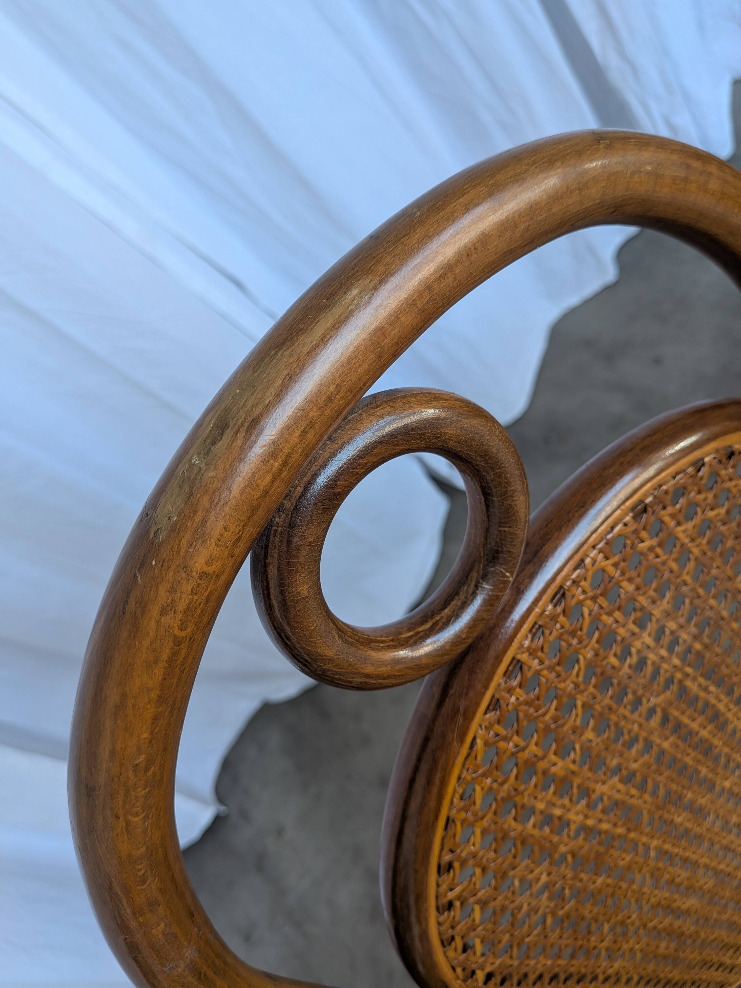 Set of 4 Mid-century Bentwood Cane Dining Chair, Thonet Style, 1970s Yugosl