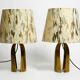 Pair of large extraordinary heavy Mid Century brass table lamps