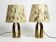 Pair of large extraordinary heavy Mid Century brass table lamps
