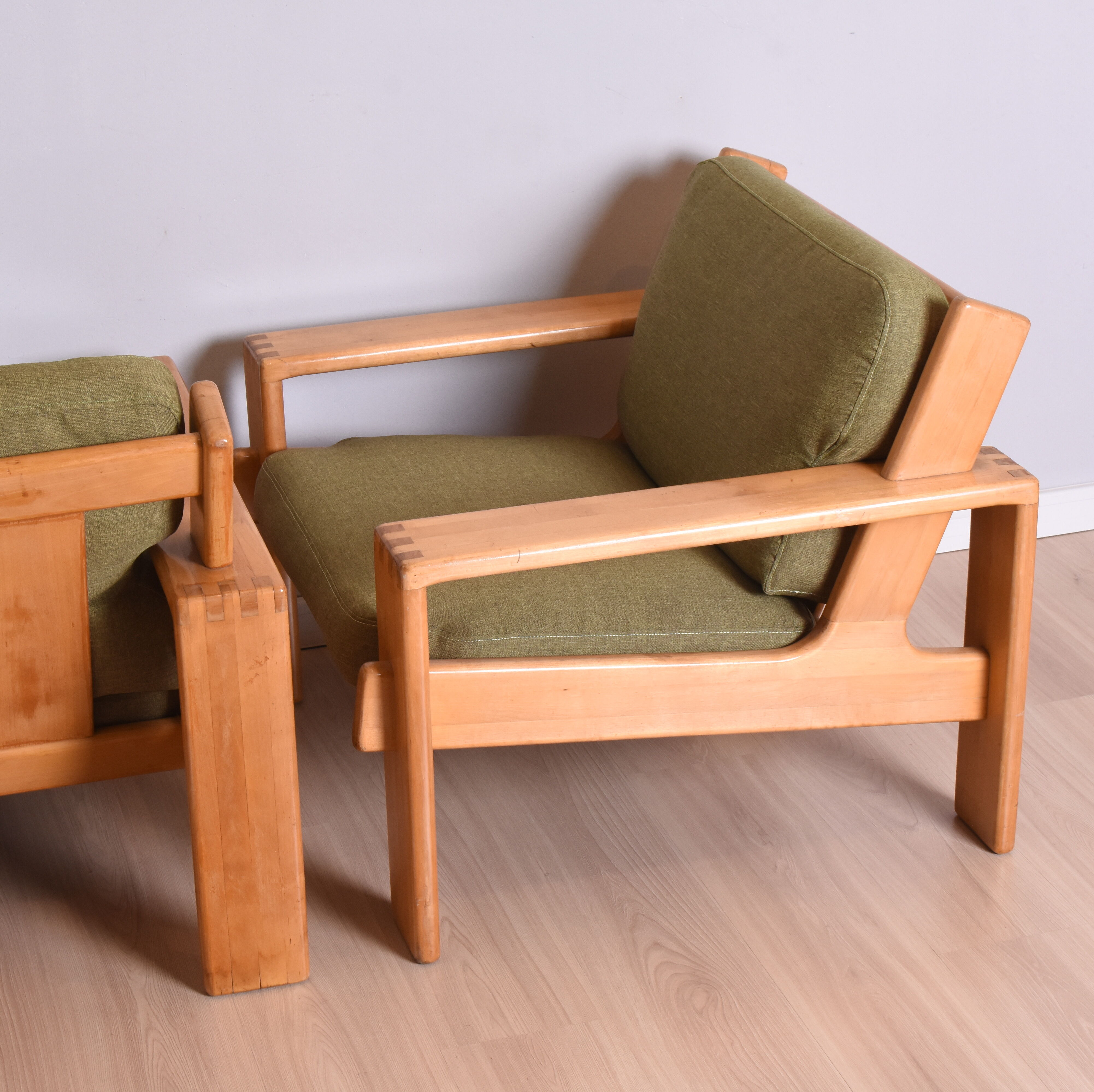Pair of Bonanza Armchairs by E. Pajamies for Asko, Finland, 1960s