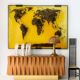 Cabinet de style brutaliste, buffet en chêne facetté italien et laiton