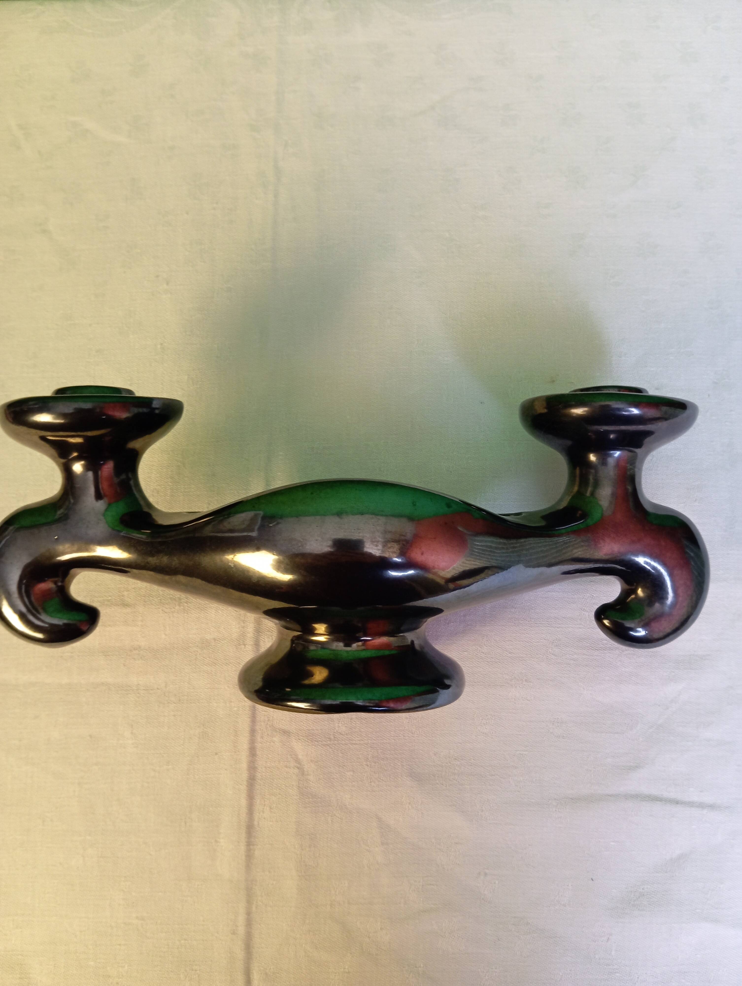 Ceramic candle holder - art deco