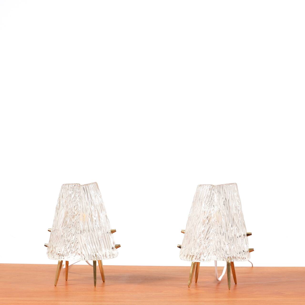 Pair of glass desk lamps by J.T. Kalmar