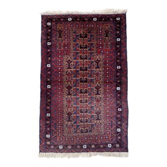 Handmade vintage rug Afghan Baluch 84cm x 135cm 1970s