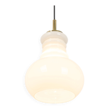 Large white opaline glass pendant light by Peill Putzler, Germany, 1970.