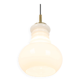Large white opaline glass pendant light by Peill Putzler, Germany, 1970.