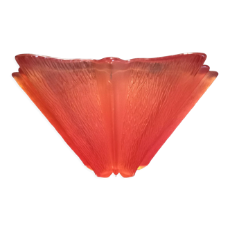 Art deco vase in red-orange glass paste