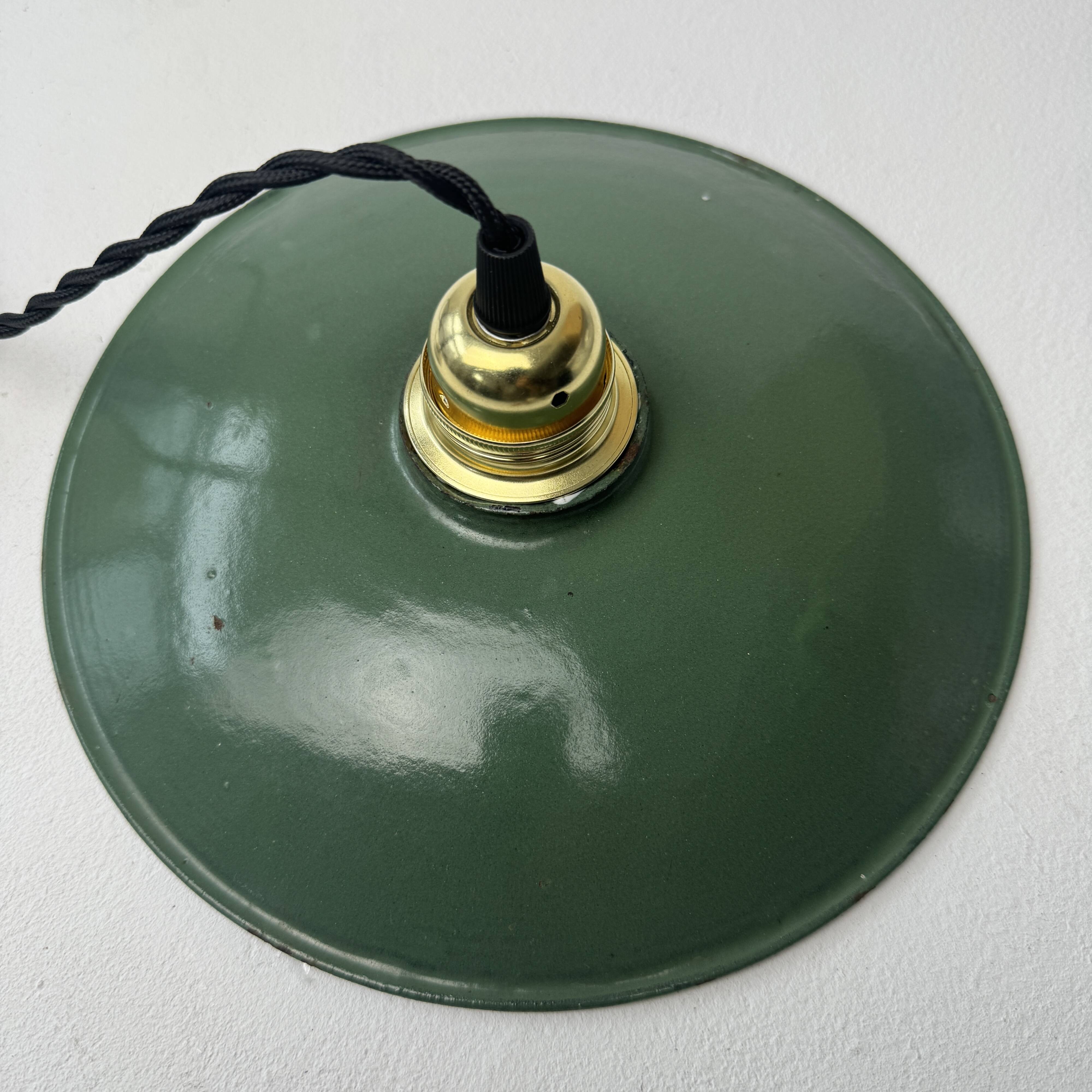 Old green enamel pendant 24.5 cm