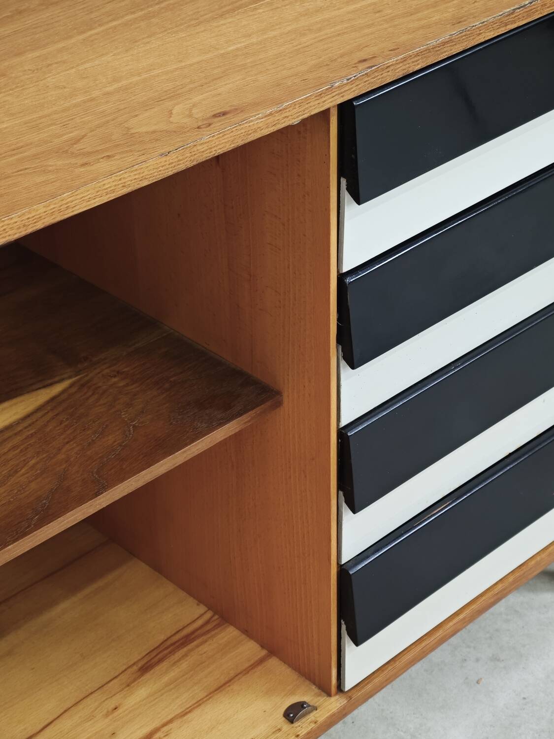 U-458 Sideboard Cabinet by Jiri Jiroutek for Interier Praha black and white 1960