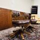Ensemble de chaises de bureau Chesterfield Captain anglaises rouges