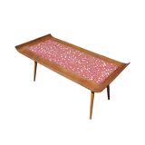 Vintage coffee table in teak and mosaic.