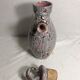 Coffee set decanter and 6 cups enamelled terracotta