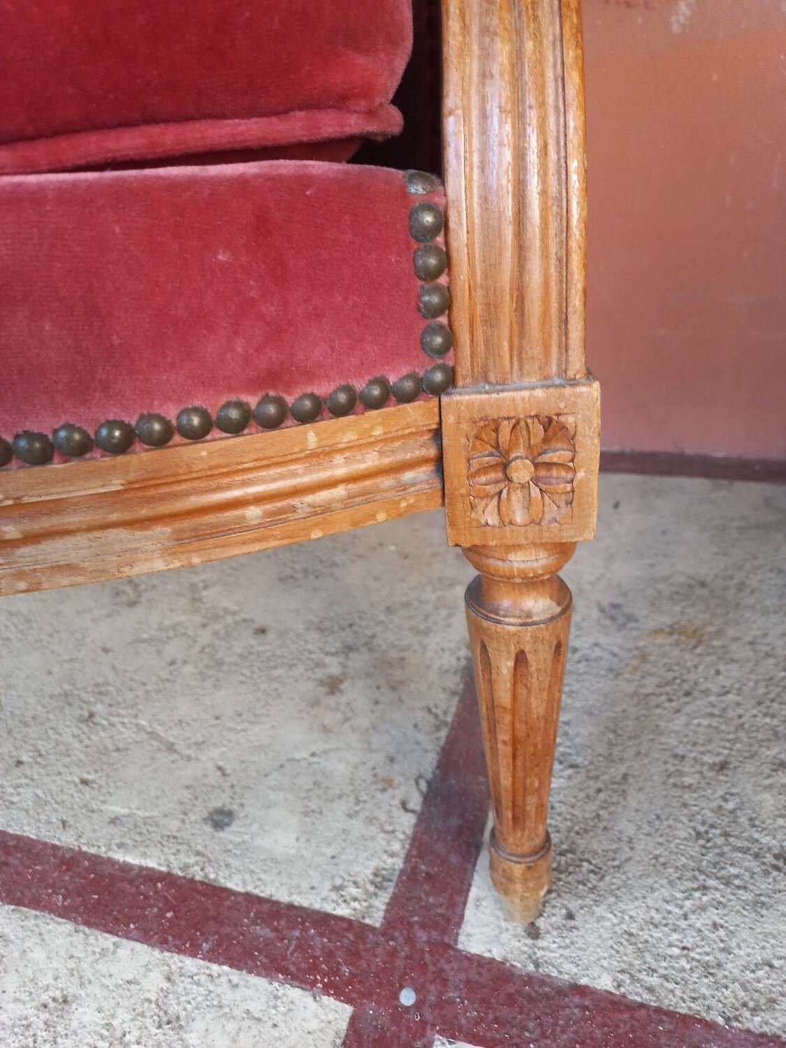 Louis XVI style bergère armchair