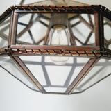 Art Deco glass and brass pendant lamp