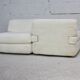 Sofa formed by 2 heaters. Foam, velvet "cream". Steiner. France, Circa 1970