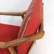 Fauteuil en chêne et rembourré de tissu rouge, conçu par H. Brockmann Pedersen, années 1960