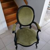 Set of 2 vintage green velvet armchairs – Elegance and comfort