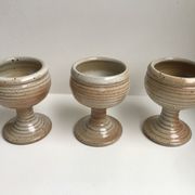 Trio de coquetiers en grès du marais années 60-70