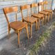 (Lot) 5 honey-coloured bistro chairs