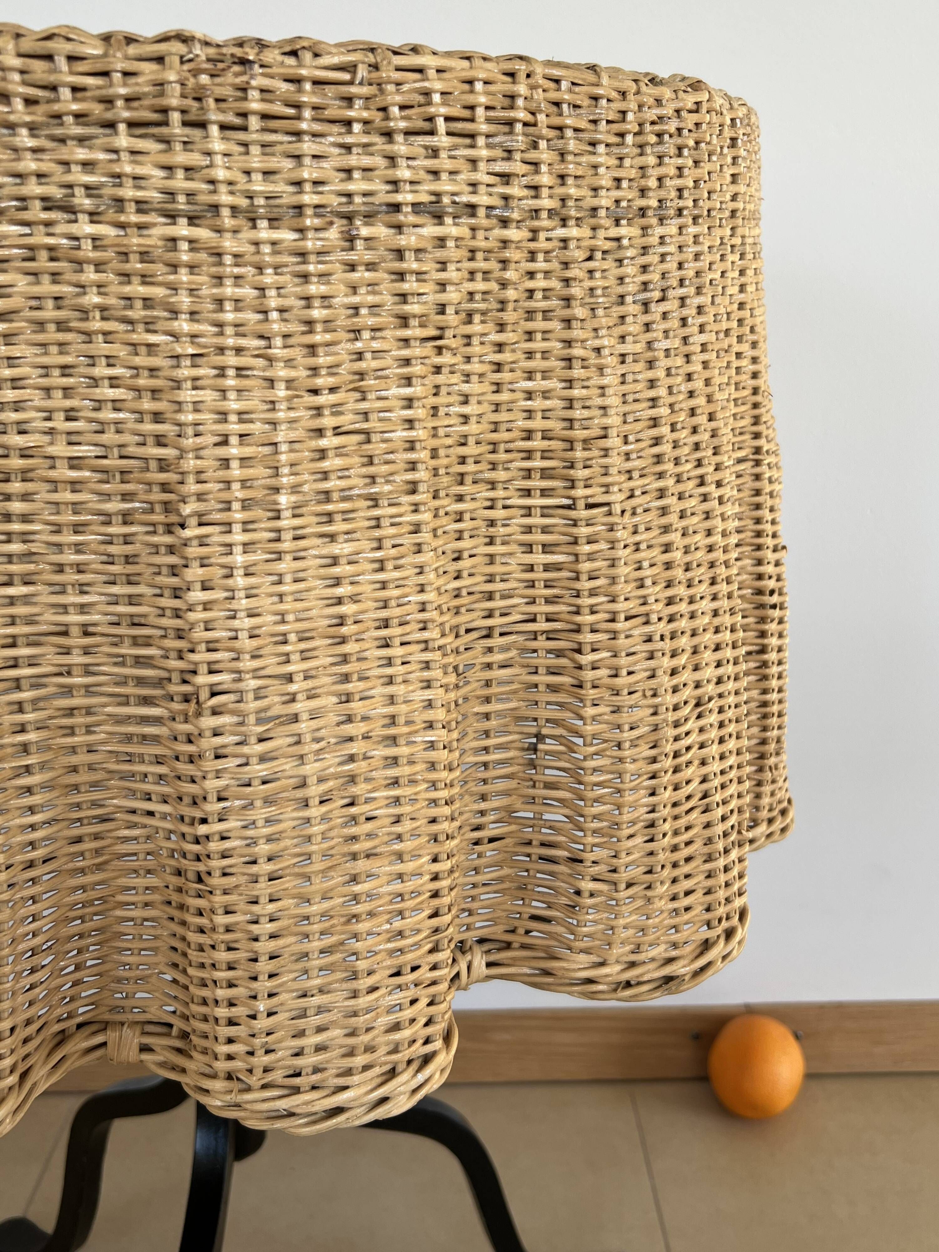 Ghost Trompe l’œil Table" side table in wicker – France, 1970s