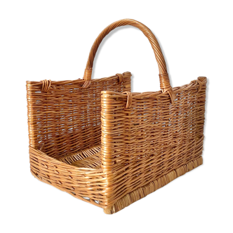 Old wicker log basket
