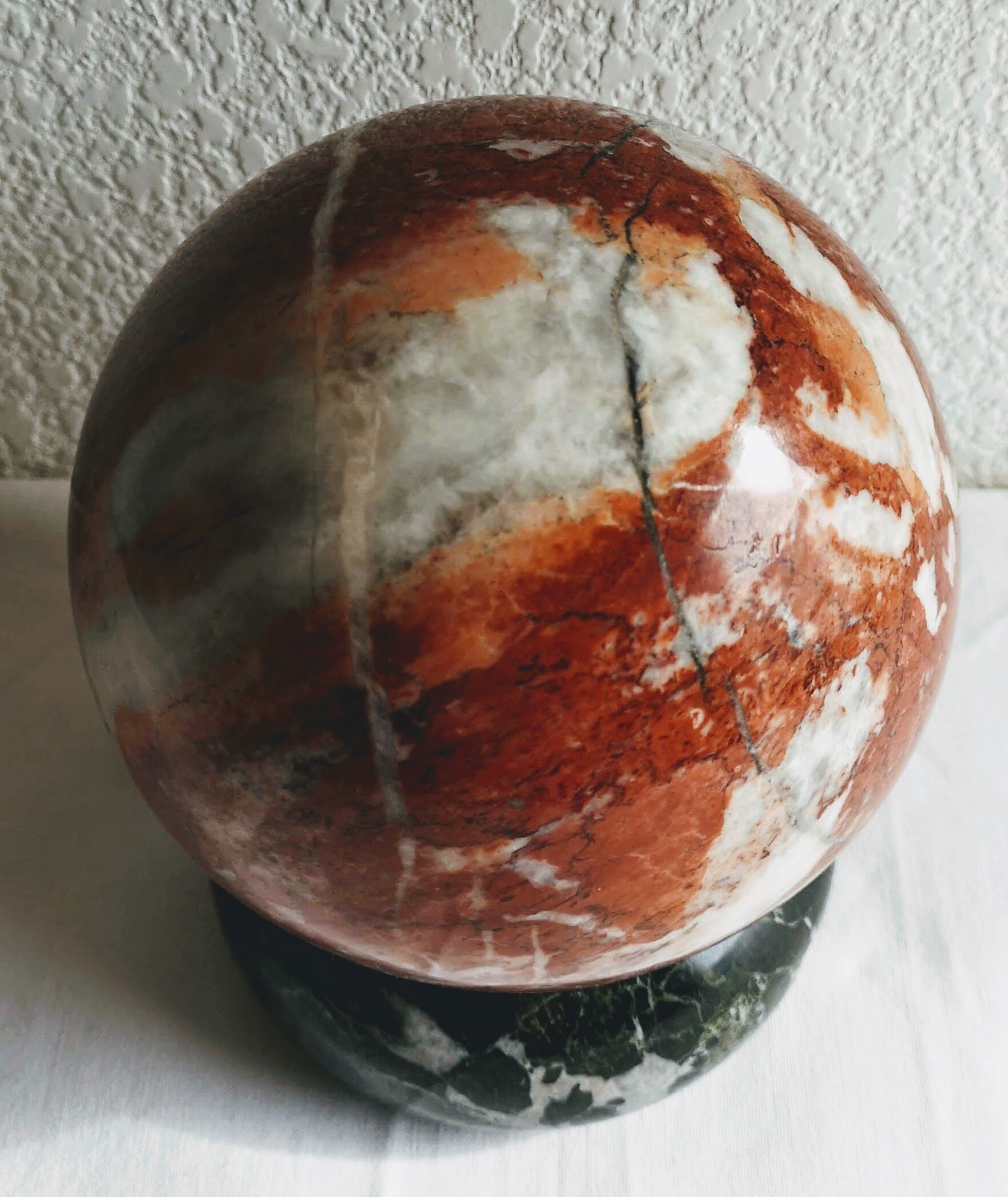Paper press ball and marble ashtray