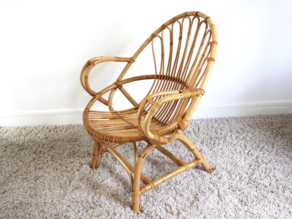 Vintage rattan armchair