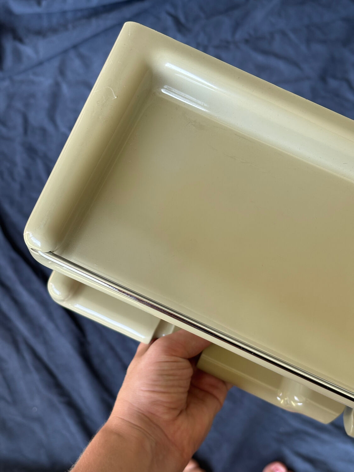 Space Age beige plastic wall shelf