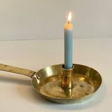 LOW HAND BRASS CANDLESTICK ANTIQUE