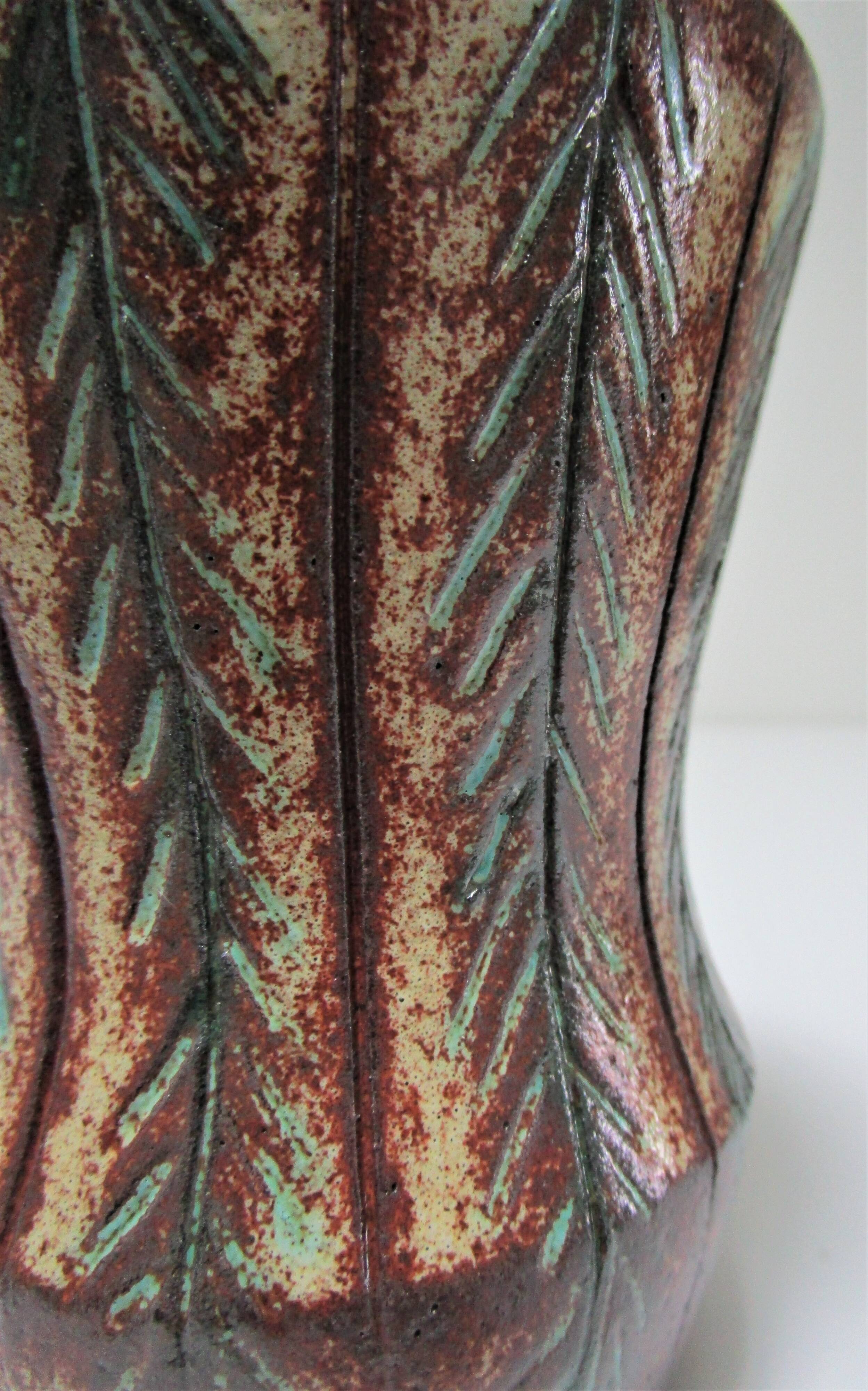 Vase accolay ceramic plant decoration signed