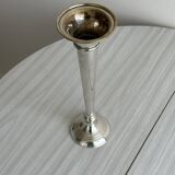 Vintage patinated metal soliflore vase