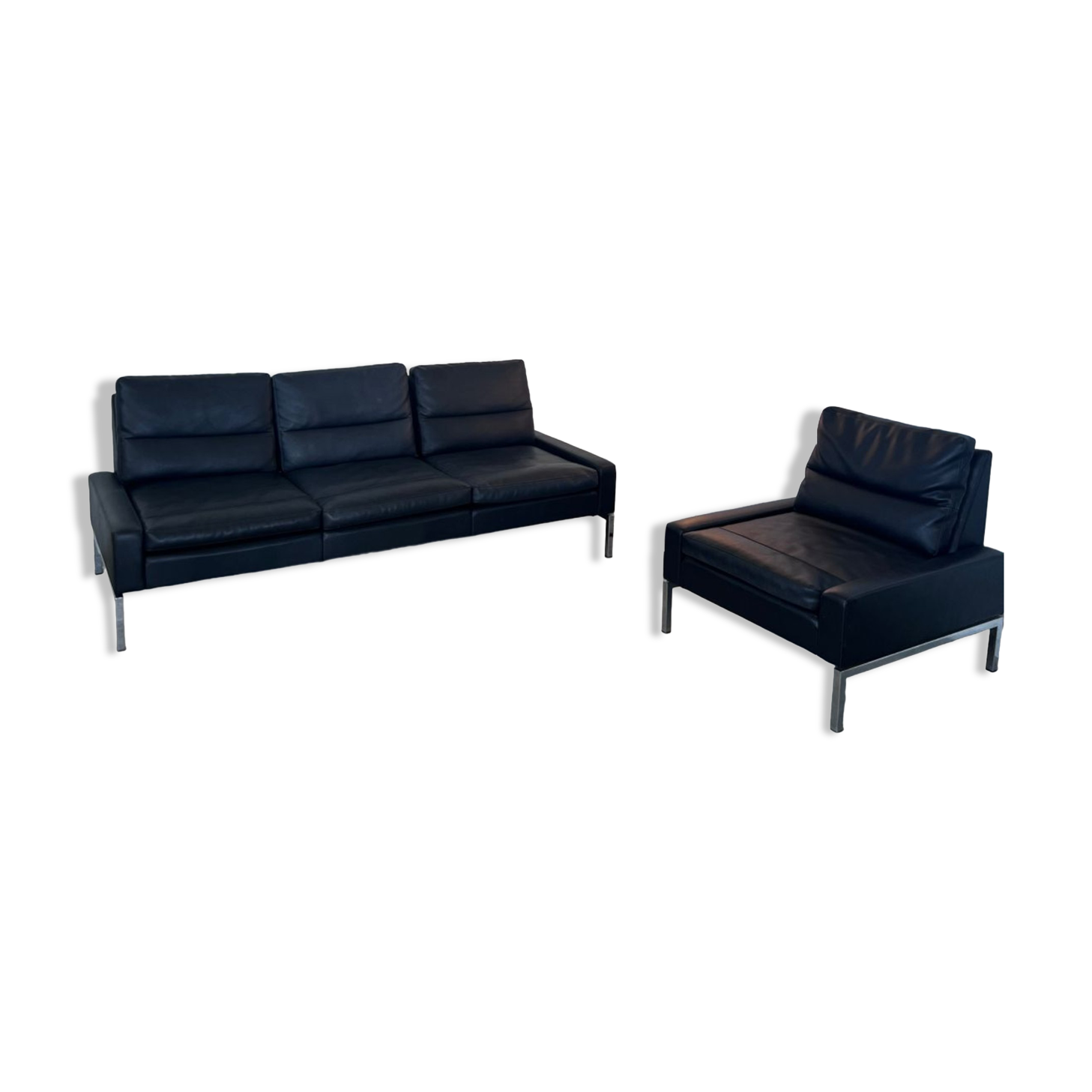 Leather Sofa and Armchair design Hans Peter Piehl for Wilkhahn 60s