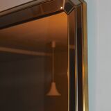 Old 1960s large brass mirror and parcloses 137 x62cm
