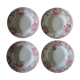 Set of 4 old plates hollow in pink iron earth, Snowball Saint-Amand
