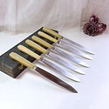 Box of 6 bakelite handle table knives France early 20th century