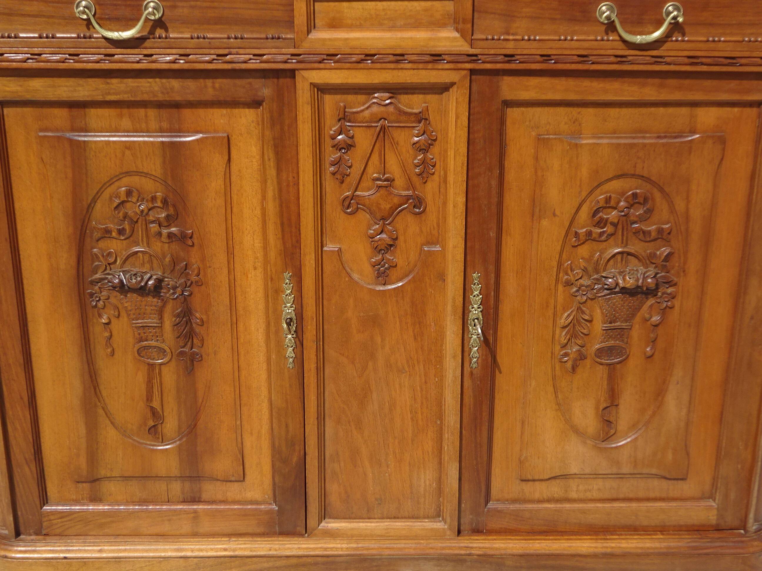 Art Deco walnut sideboard with marble top