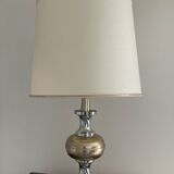 Large Space Age lamp in chrome and gold metal
