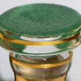 Green liqueur carafe and its 6 glasses