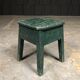 Small green painted wooden stool