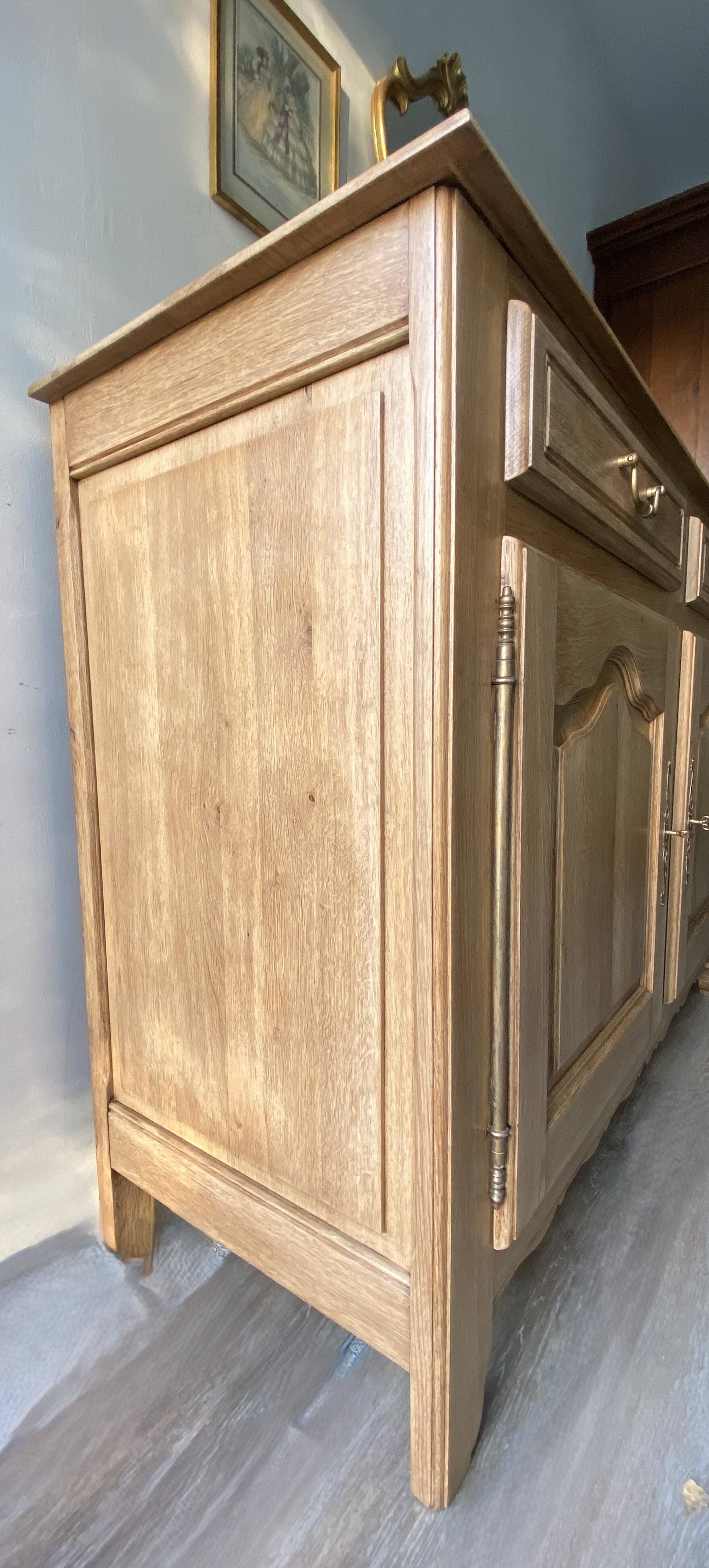 Rustic solid oak sideboard - raw golden honey wood
