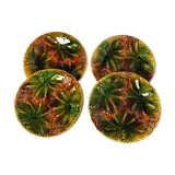 4 assiettes à dessert vintage a décor automnal