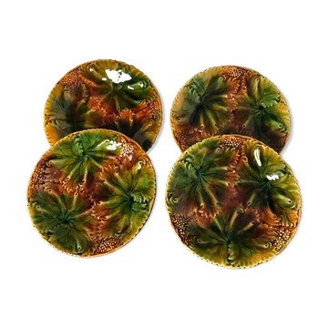 4 vintage dessert plates with autumn décor